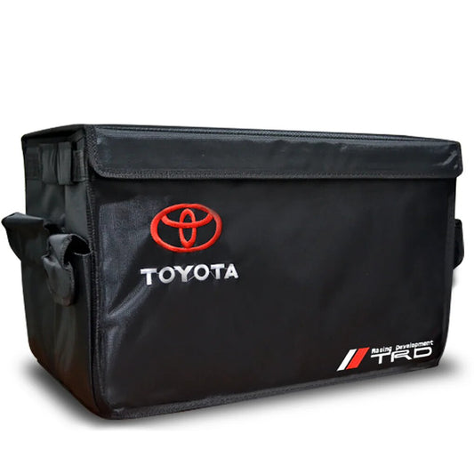 Car Trunk Organiser / Storage Box Pvc Material  Medium Size Toyota Logo Black Premium Quality (China)