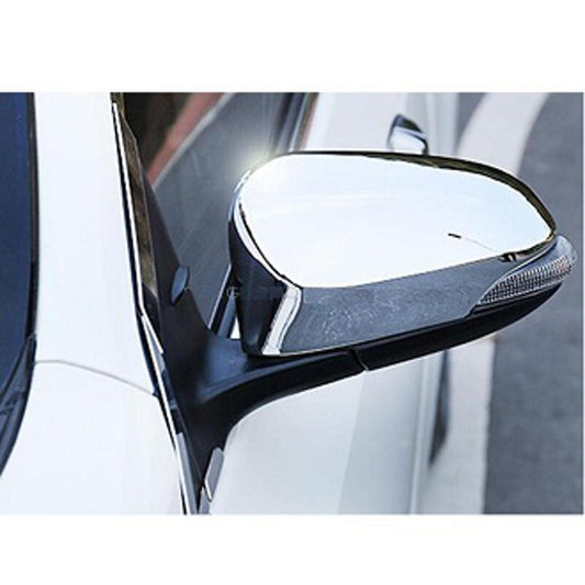 Chrome Door Mirror Covers (Full) Plastic Tape Type Fitting Toyota Vitz 2018 Black/Carbon 02 Pcs/Set (China)