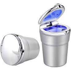 Car Ash Tray With Led Chrome/Silver Standard Quality Large Size Jc-033 (China)