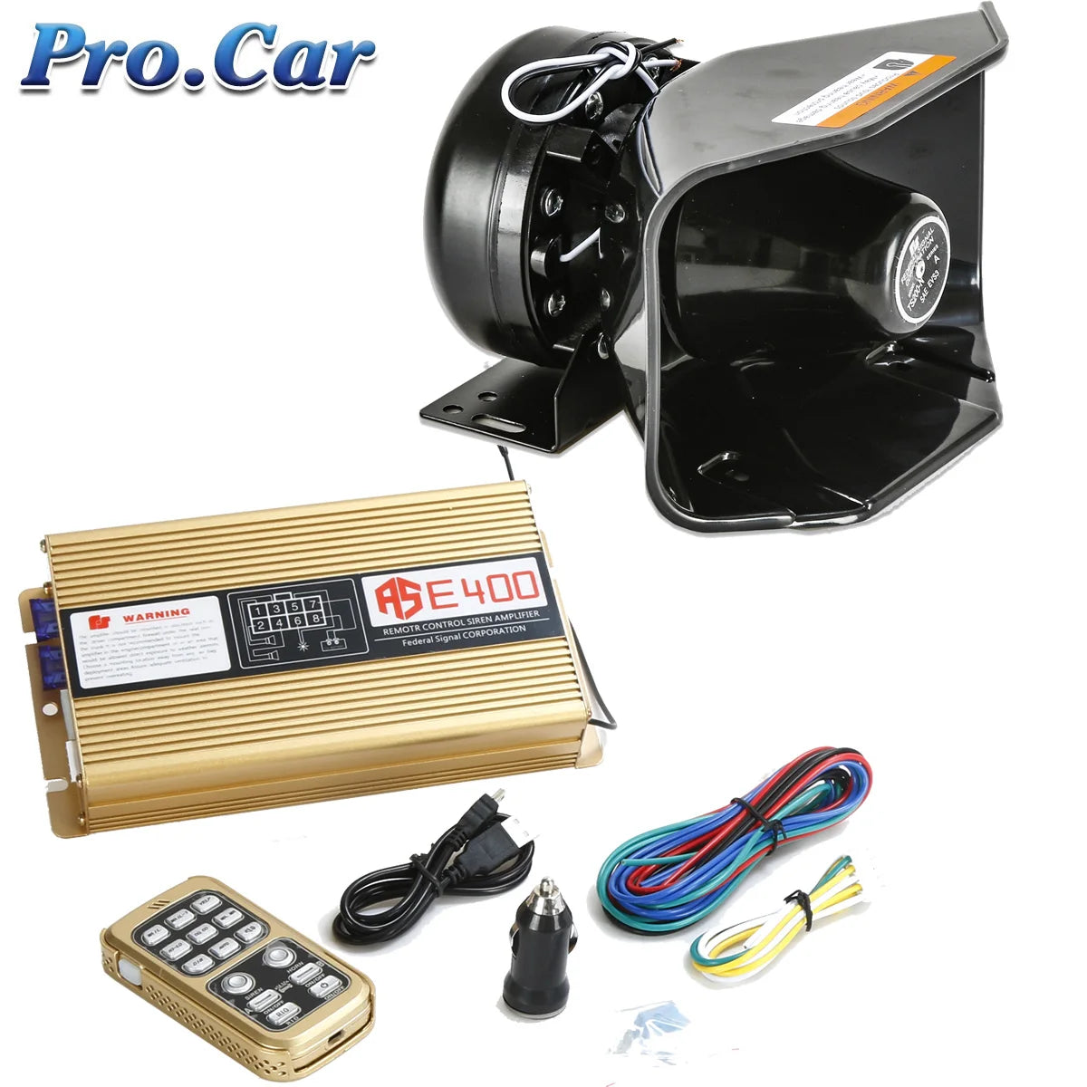Automotive Electronic Siren (With Amplifier + Speaker + Pa System) 400W 12V (China) Premium Quality Cjb1210 Multiple Sounds