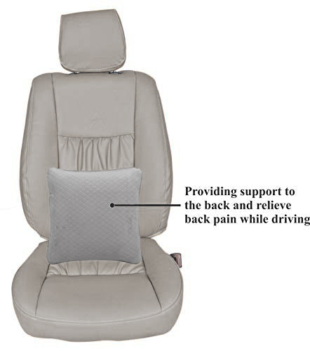 Car Back Rest Cushion Velvet Material Triangle Shape Large Size Grey 01 Pc/Pack Poly Bag Pack (China)