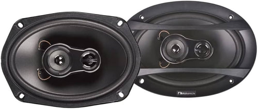 Car Speakers Nakamichi 6"*9" Oval Shape  3-Way Coaxial  260W Chc Universal Fitting 02 Pcs/Set Black Nse6918