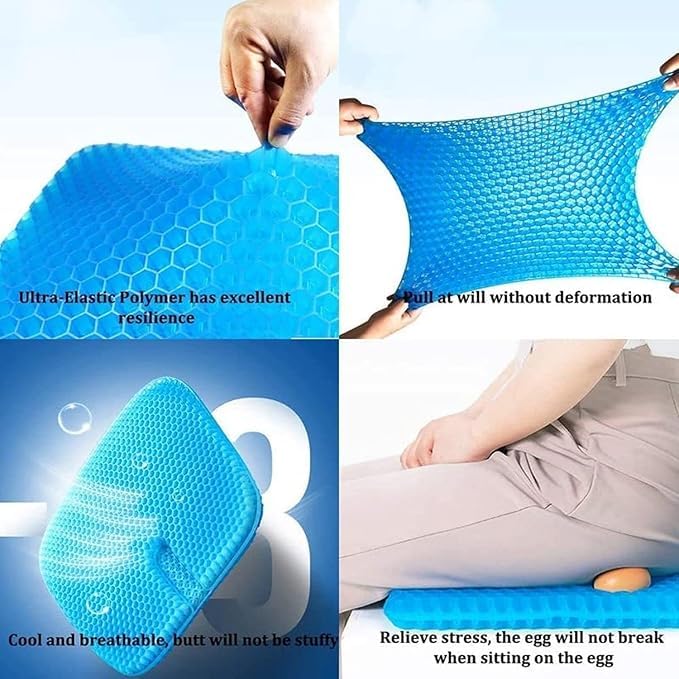 Car Bottom Cushion Mesh/Gel Material Large Size Black 01 Pc/Pack Poly Bag Pack Oval Shape