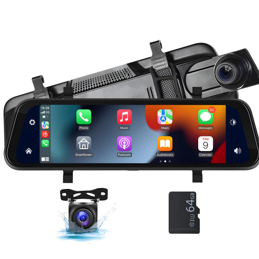 Dash Cam / Dvr  A/L Two Side Camera 3.5" Ips Display  Piano Black Panel Universal Fitting    Front Mirror Fitting