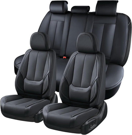 Auto Leather Type Seat Cover M/B Diamond Design Custom Fitting Toyota Prado 2018 Black Colour Black Stitch   19 Pcs/Set