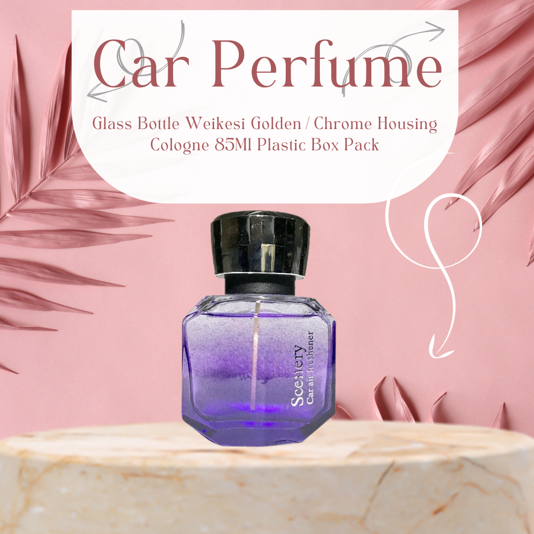 Car Perfume Glass Bottle Scenery Purple/Chrome Housing Lavendar 60Ml Blister Pack La-059 (China)