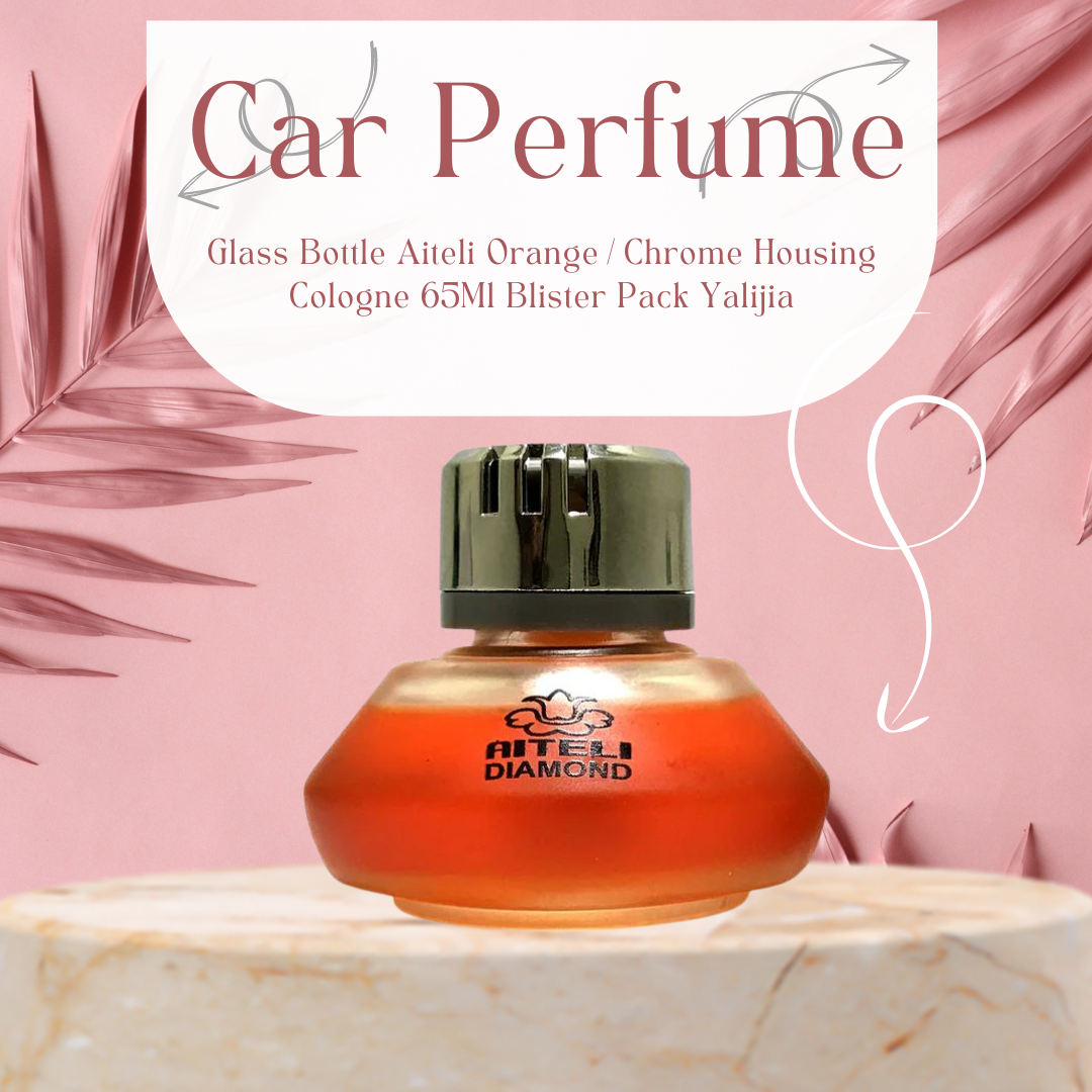 Car Perfume Glass Bottle Aiteli Orange/Chrome Housing Cologne 65Ml Blister Pack Yalijia Da-340 (China)