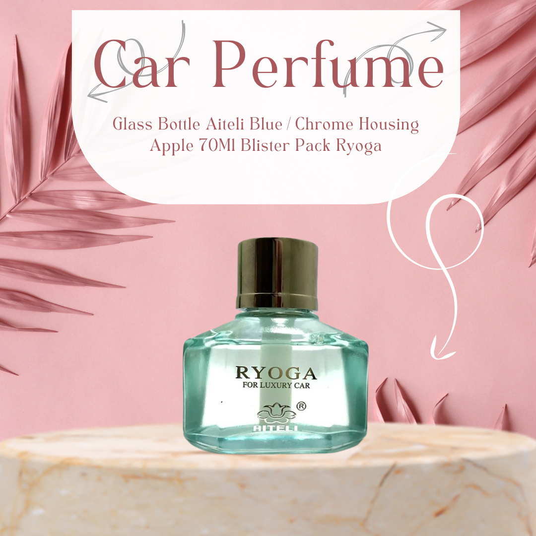 Car Perfume Glass Bottle Aiteli Blue/Chrome Housing Apple 70Ml Blister Pack Ryoga Da259 (China)