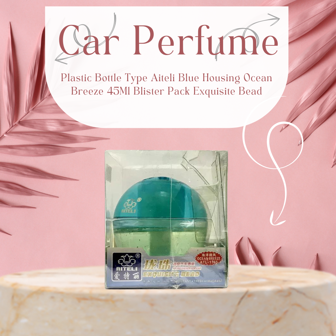 Car Perfume Plastic Bottle Type Aiteli Blue Housing Ocean Breeze 45Ml Blister Pack Exquisite Bead Atl-1155 (China)