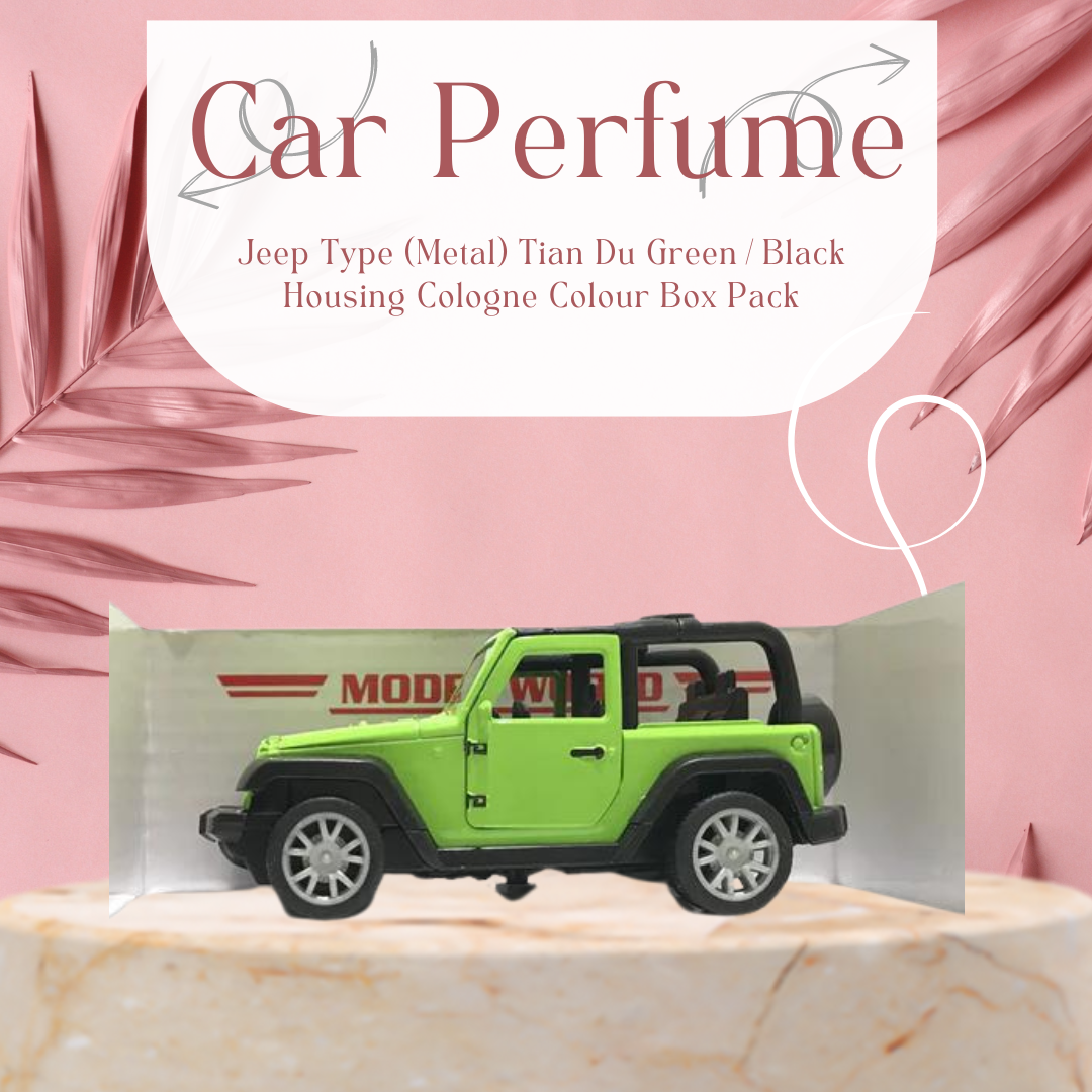 Car Perfume Jeep Type (Metal) Tian Du Green/Black Housing Cologne Colour Box Pack F1118-1 (China)
