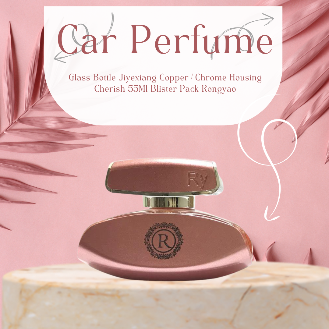 Car Perfume Glass Bottle Jiyexiang Copper/Chrome Housing Cherish 55Ml Blister Pack Rongyao Fy-7328 (China)