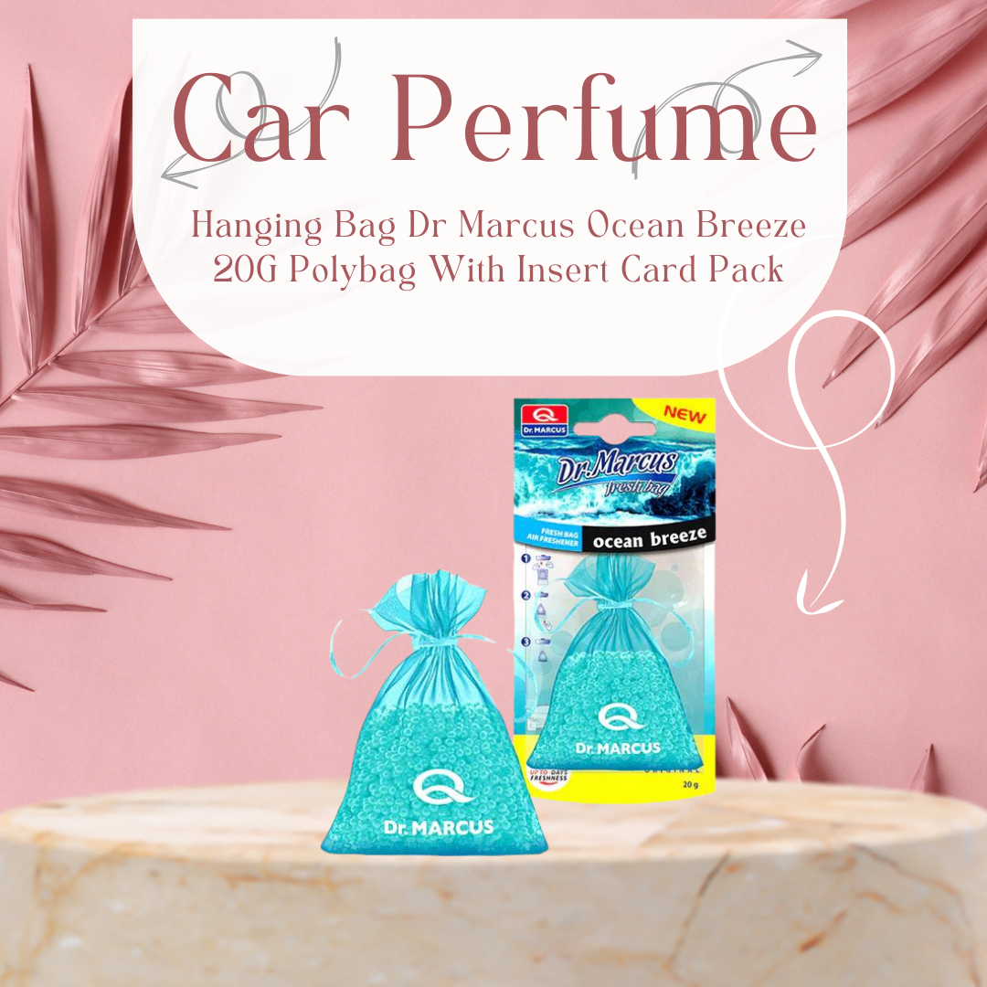 Car Perfume Hanging Bag Dr Marcus Ocean Breeze 20G Polybag With Insert Card Pack (Eu)