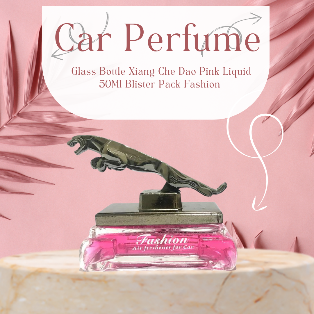 Car Perfume Glass Bottle Xiang Che Dao Pink Liquid 50Ml Blister Pack Fashion (Jaguar Style) Fy-7334 (China)