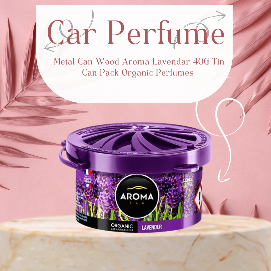 Car Perfume Metal Can Wood Aroma Lavendar 40G Tin Can Pack Organic Perfumes S66725 (Eu)