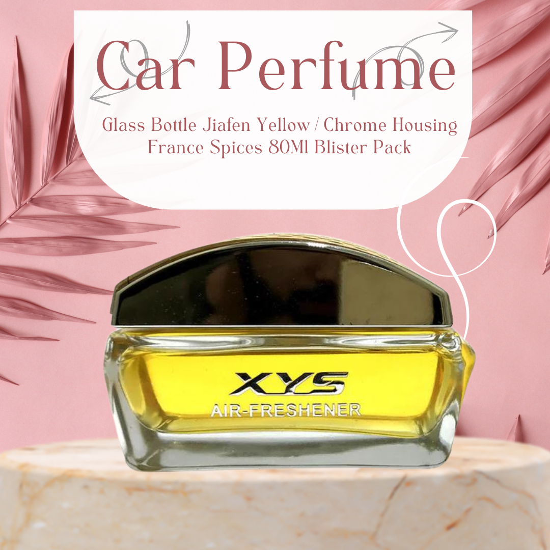 Car Perfume Glass Bottle Jiafen Yellow/Chrome Housing France Spices 80Ml Blister Pack Xys (China)