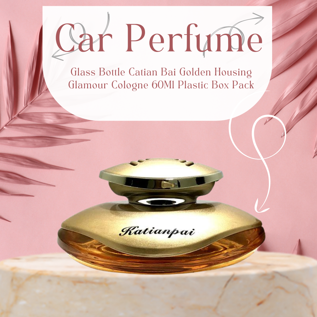 Car Perfume Glass Bottle Catian Bai Golden Housing Glamour Cologne 60Ml Plastic Box Pack Fy-7320 (China)