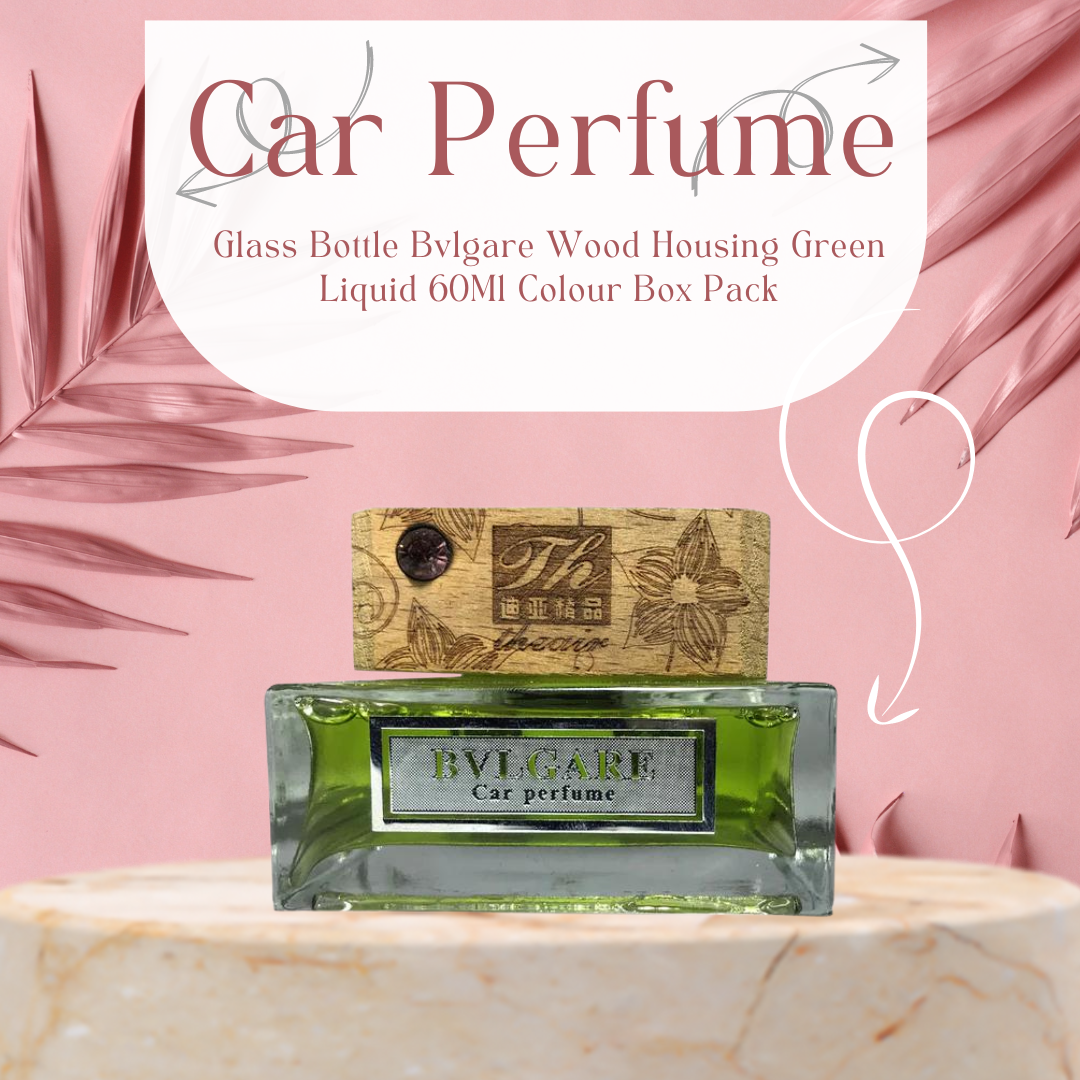 Car Perfume Glass Bottle Bvlgare Wood Housing Green Liquid 60Ml Colour Box Pack Ft-116 (China)