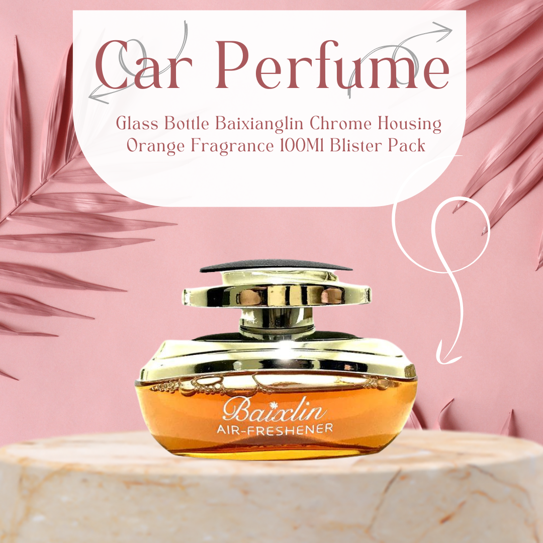 Car Perfume Glass Bottle Baixianglin Chrome Housing Orange Fragrance 100Ml Blister Pack Fy-7323 Fy-7323 (China)
