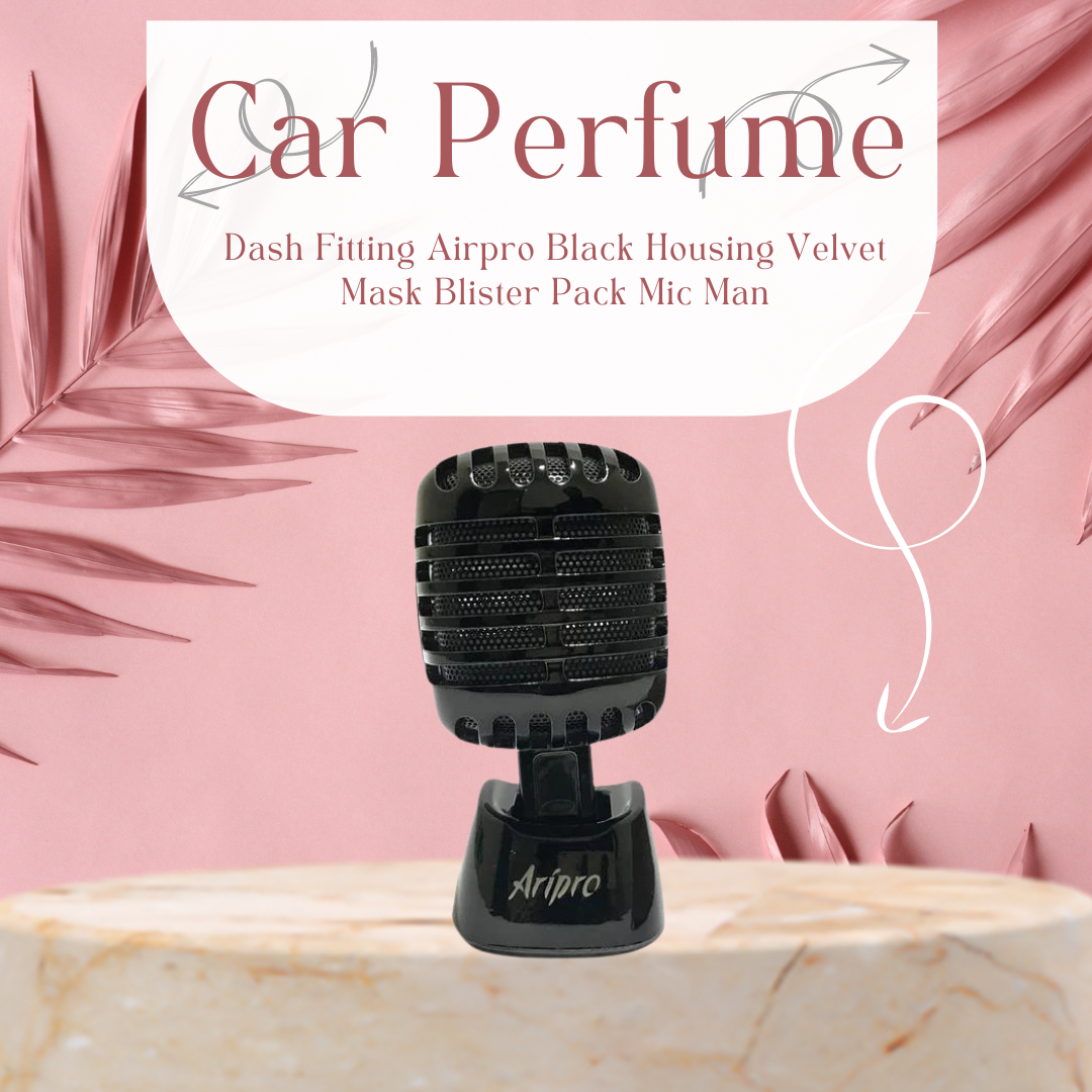 Car Perfume Dash Fitting Airpro Black Housing Velvet Mask Blister Pack Mic Man Fy-2083 (China)