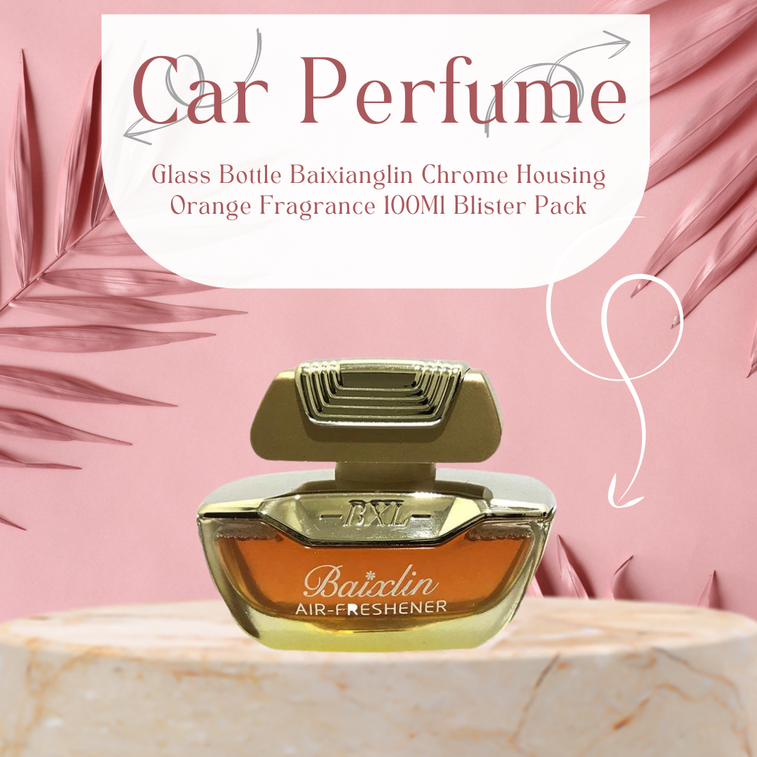 Car Perfume Glass Bottle Baixianglin Chrome Housing Orange Fragrance 100Ml Blister Pack Fy-7311 (China)