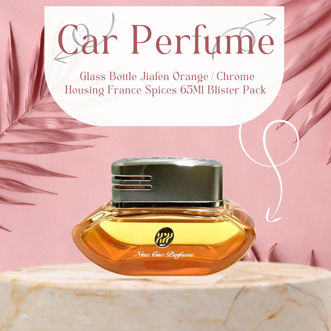 Car Perfume Glass Bottle Jiafen Orange/Chrome Housing France Spices 65Ml Blister Pack Fy-7339 (China)