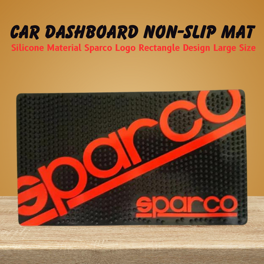 Car Dashboard Non-Slip Mat Silicone Material  Sparco Logo Rectangle Design Large Size Black/White (China)