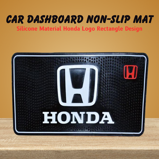 Car Dashboard Non-Slip Mat Silicone Material  Honda Logo Rectangle Design Large Size Black (China)