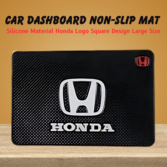 Car Dashboard Non-Slip Mat Silicone Material  Honda Logo Square Design Large Size Black/White (China)