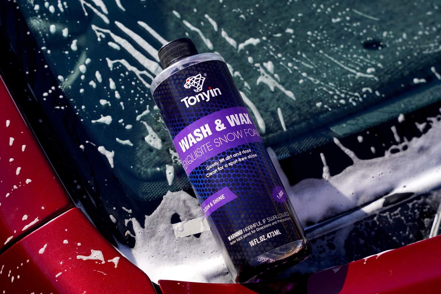 Car Shampoo & Wax Tonyin Plastic Bottle Pack 473Ml Tn04B (China)