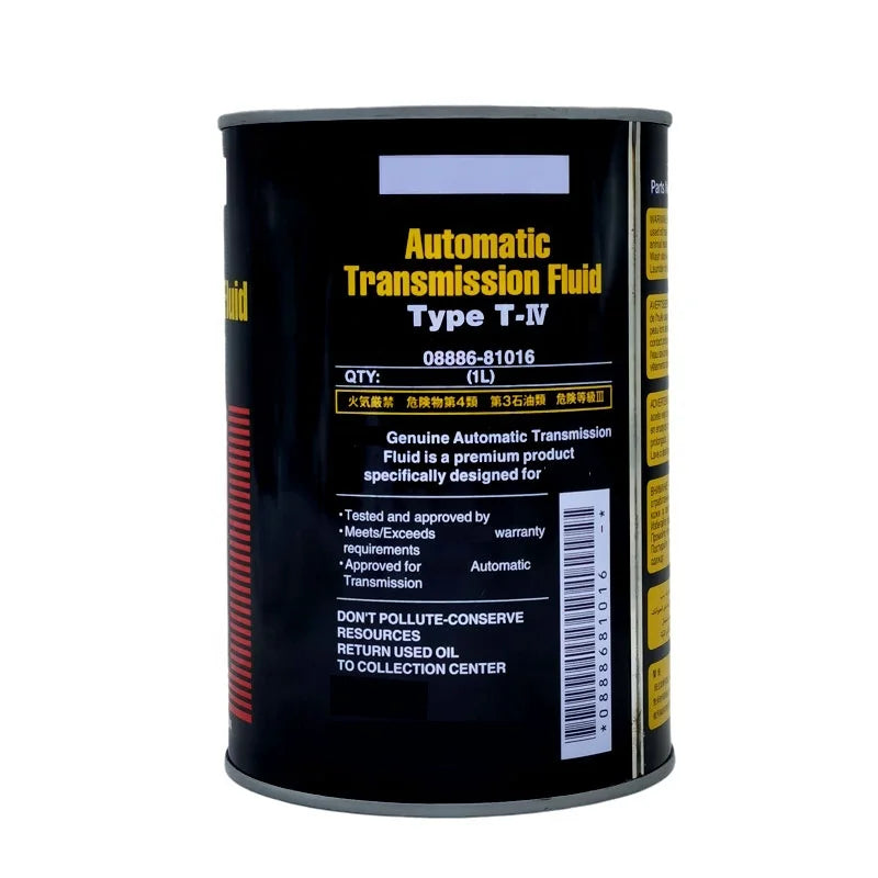 Automotive Gear/Transmission Fluid Genuine Tgp Atf Type T-Iv For Gasoline & Diesel Engine 01 Litres Metal Can Pack 08886-81016 (Japan)