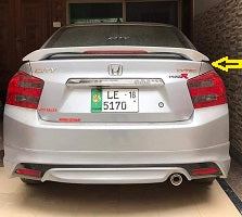 Car Spoiler Trunk Type Honda City 2018 Modulo Design Fgm Tape Type Fitting With Led Large Size Solid White Colour