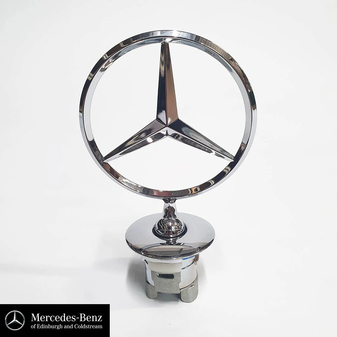 Auto Logo/Monogram Hood Fitting Decorative Type Mercedes Logo Mercedes Benz Clump Type Fitting Metal Material Chrome 01 Pc/Pack Box Pack Logo W/Stand Fy-2177 (China)