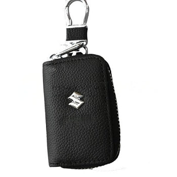 Car Key Chain Pouch/Zipper Type Suzuki Logo Square Shape Black/Carbon Poly Bag Pack (China)