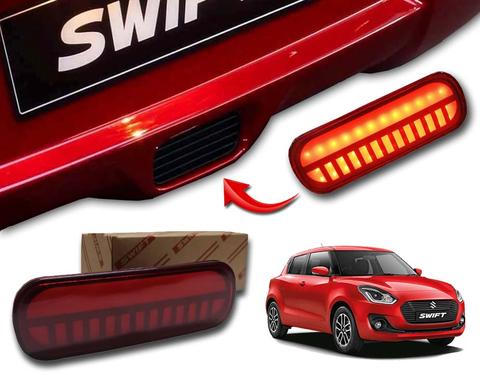 Car Third Brake Lamp Oem Fitting Suzuki Swift 2022 Rear Diffuser Fitting Rectangle Shape Plastic Housing Black Parking + Flashing Function Red Led Premium Quality Colour Box Pack Su-732L1 (China)