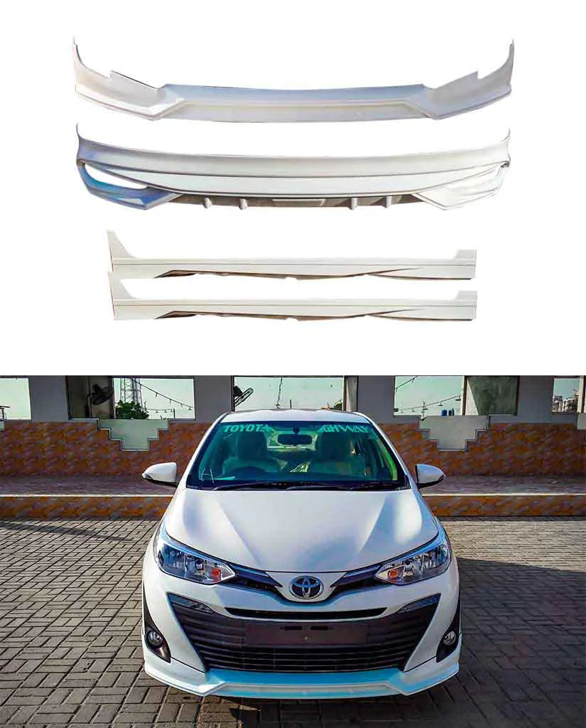 Body Kit/Lip Front + Side + Back Sides Toyota Yaris 2020 Trd Design Plastic Material Without Light 04 Pcs/Set Not Painted (China)