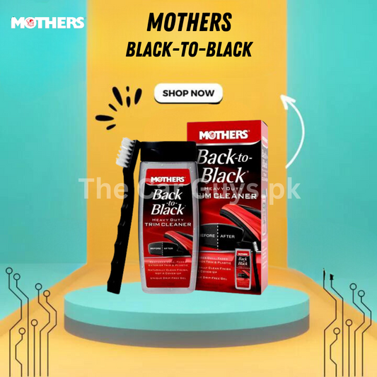 Plastic Restorer Mothers Colour Box Pack 355Ml Back To Black Heavy Duty Trim Cleaner Kit With Trim Brush 6141 (Usa)