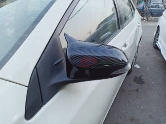 Chrome Door Mirror Covers (Full) Plastic Tape Type Fitting Toyota Corolla 2018 Black/Carbon 02 Pcs/Set Batman Desgin (China)