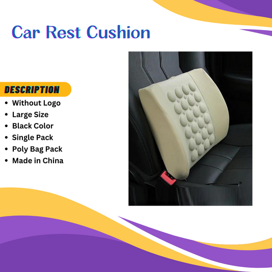 Car Back Rest Cushion Pvc/Fabric/Massager Type   Large Size Beige 01 Pc/Pack Poly Bag Pack  (China)
