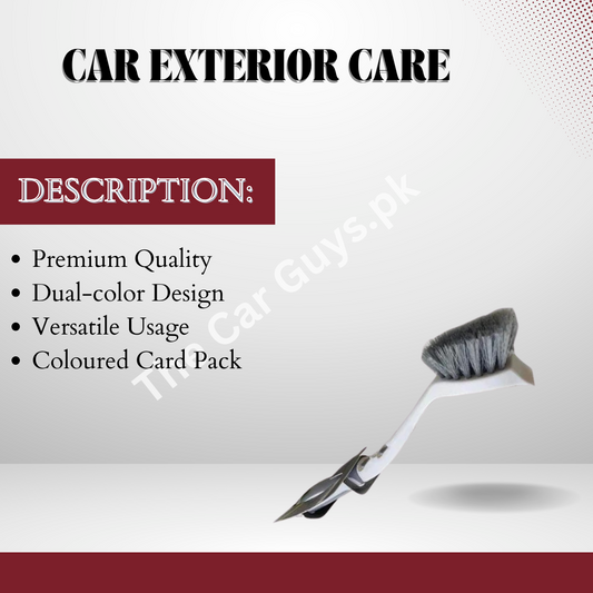 Car Exterior Care / Cleaning / Detailing Brush Jalila Medium Size Plastic Material  Grey/White 01 Pc/Pack Premium Quality Coloured Card Pack (China)