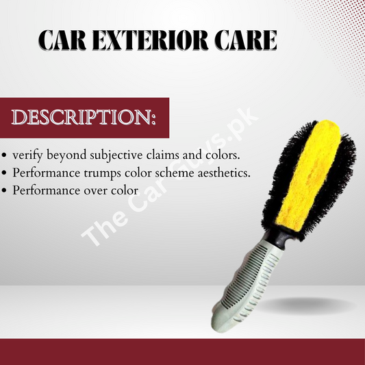 Car Exterior Care / Cleaning / Detailing Brush  Medium Size Plastic Material  Black/Grey/Yellow 01 Pc/Pack Premium Quality Bulk Pack (China)