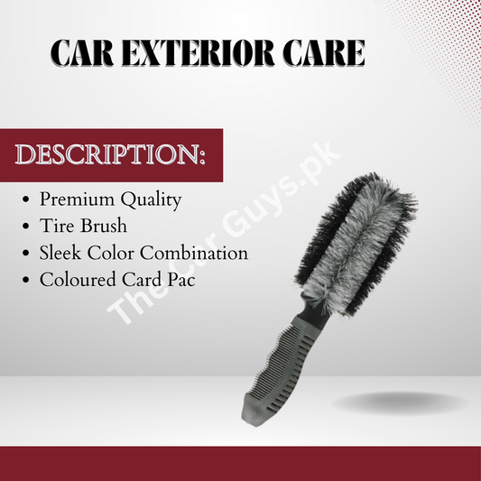 Car Exterior Care / Cleaning / Detailing Brush Kenco Medium Size Plastic Material Tire Brush Grey/Black 01 Pc/Pack Premium Quality Coloured Card Pack (China)