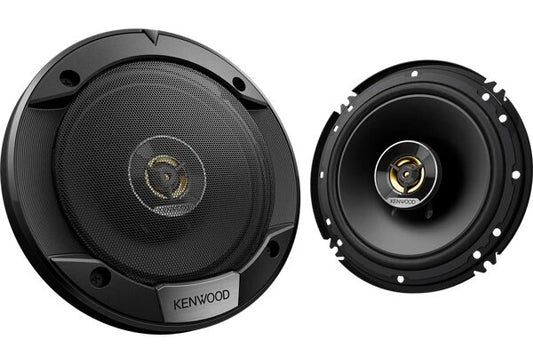 Car Speakers Kenwood 6" Round Shape 2-Way Coaxial  300W Ogp Universal Fitting 02 Pcs/Set Black Kfc-S1666