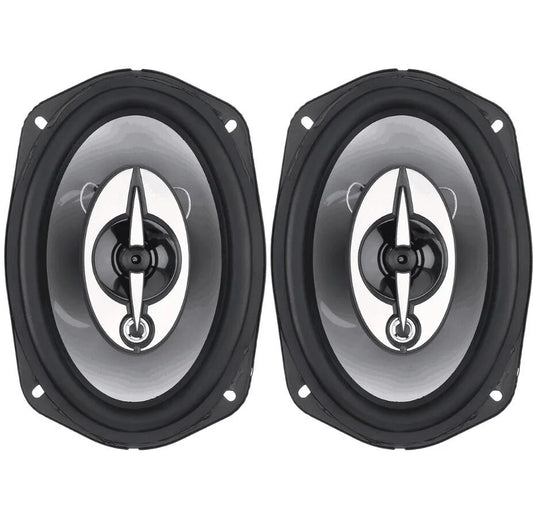 Car Speakers  6"*9" Oval Shape  3-Way Coaxial  1200W Chc Universal Fitting 02 Pcs/Set Black Se-930