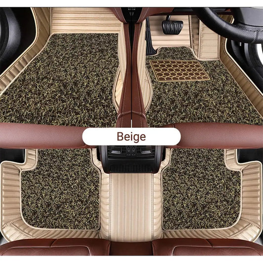 Car Floor Mat 10D  2021 Mg HS Beige Pvc Beige Stitch Beige/Brown Grass 03 Pcs / Set Premium Quality (China)