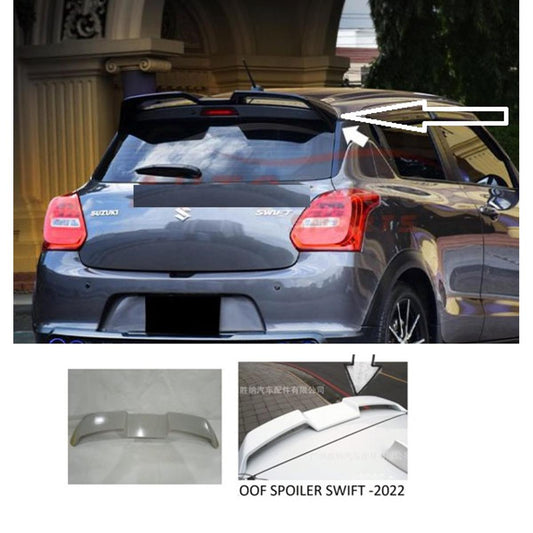 Car Spoiler Trunk Type Suzuki Swift 2022 Fc-450 Design Fgm Tape Type Fitting Without Light Large Size Solid White Colour