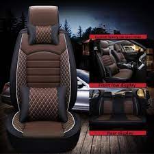 Auto Leather Type Seat Cover M/B Diamond Design Custom Fitting Toyota Fortuner 2016-2020 Black Colour Brown Stitch  19 Pcs/Set