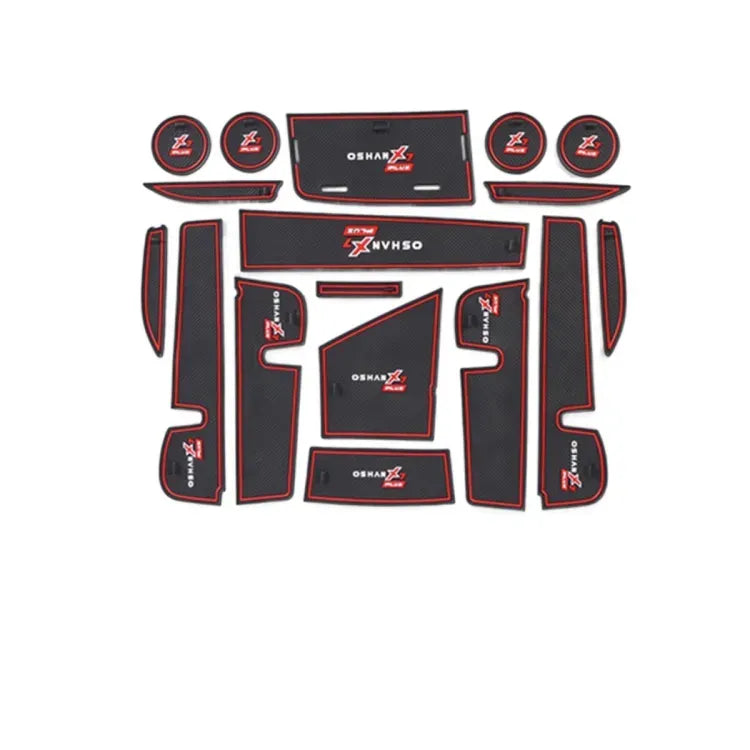 Car Interior Mat Kit Changan Oshan X7 Black/Red Poly Bag Pack (China)