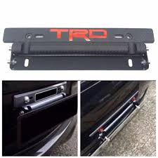 Car License Plate Frame/Holder Adjustable Bracket Type Plastic/Metal Material Trd Logo Universal Fitting Standard Quality Black 01 Pc/Set Blister Pack Tilter (China)