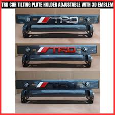Car License Plate Frame/Holder Adjustable Bracket Type Plastic/Metal Material Trd Logo Universal Fitting Standard Quality Black 01 Pc/Set Blister Pack Tilter (China)