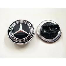 Auto Logo/Monogram Hood Fitting Oem Type Mercedes Logo Oem Fitting Plastic Black/Chrome 01 Pc/Pack Poly Bag Pack Cap Type Logo Mono Logo (China)